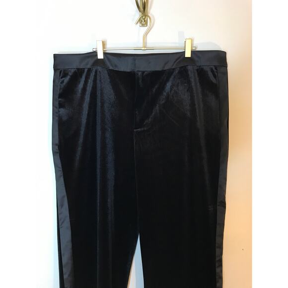 Eloquii Womens Black Velvet Satin 2 Pc Suit Blazer 16 Tuxedo Pants 18 - Picture 9 of 16